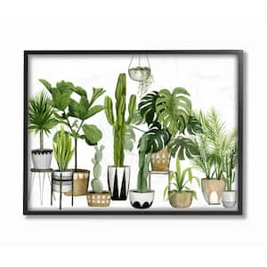 16 in. x 20 in. "Boho Plant Scene with Cacti and Succulents" by Artist Grace Popp Framed Wall Art
