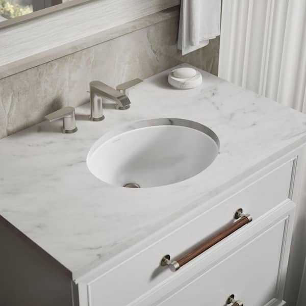 KOHLER Caxton 17 in. Oval Vitreous China Undermount Bathroom Sink in White