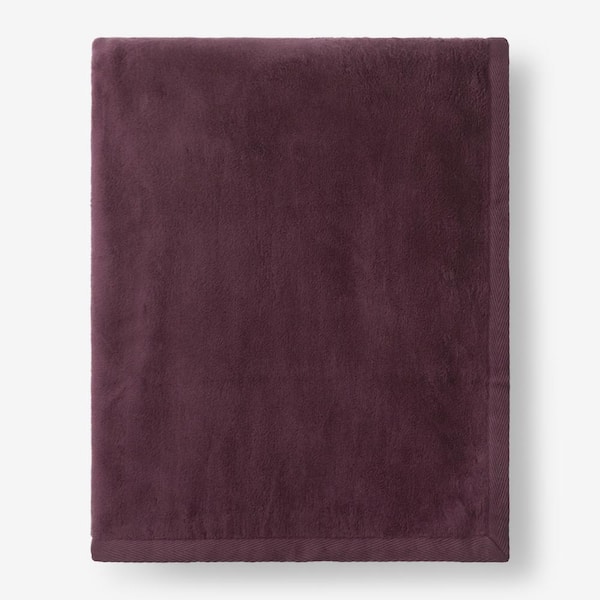 The Company Store Cotton Fleece Plum Cotton King Blanket