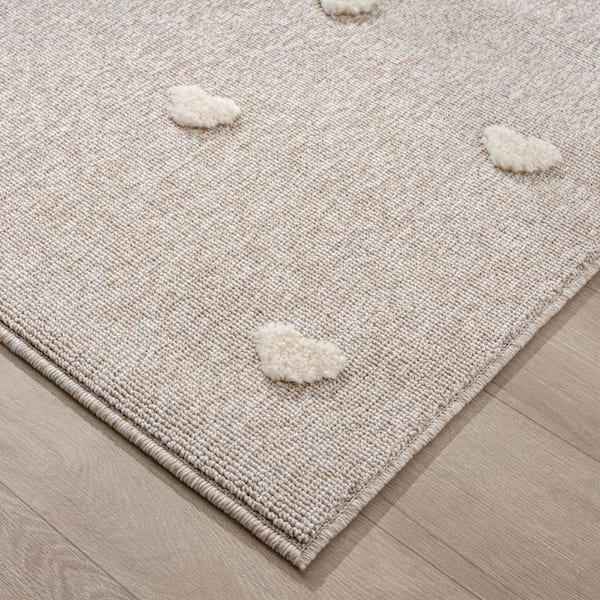 Medina Fluffy Loving Sheep Beige 8 ft. x 10 ft. Kids Rug