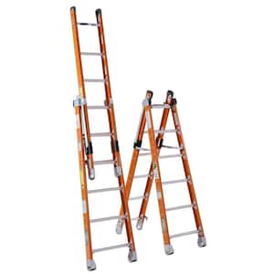 12 ft. Fiberglass Combination Ladder with 375 lb. Load Capacity Type IAA Duty Rating