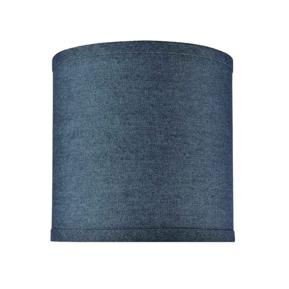 Denim Blue Fabric Drum Lamp Shade, 8-inch