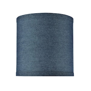 8 in. x 8 in. Washing Blue Drum/Cylinder Lamp Shade