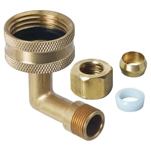 3/4 in. Female Hose Thread Swivel Nut x 3/8 in. O.D. Compression Dishwasher Elbow with Nut, Sleeve and Hose Washer