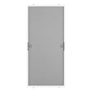 35.75 in. x 76.75 in. White Reversible Patio Screen Door with Handles and Latch