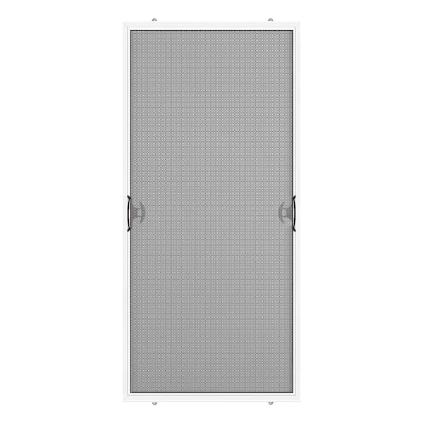 White Reversible Patio Screen Door, Sliding Screen Door Hardware Home Depot