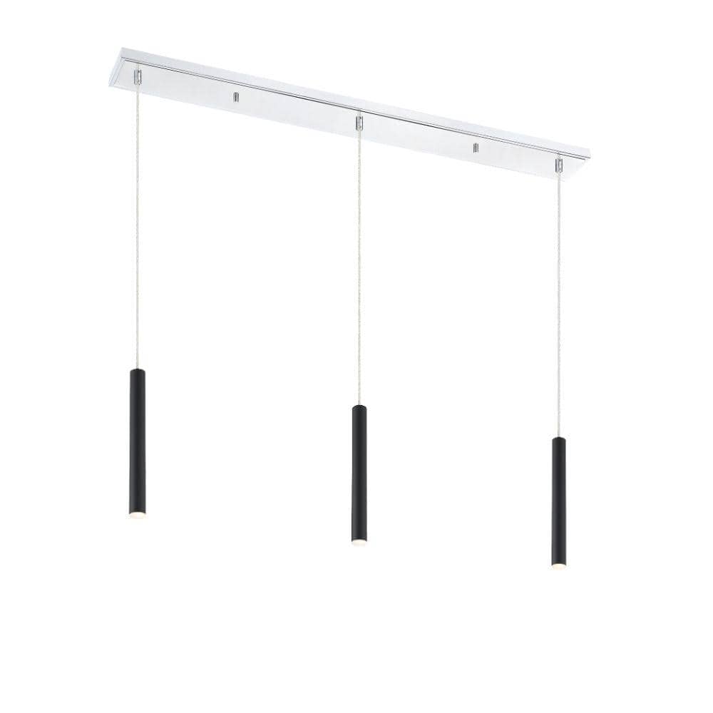 Forest 5-Watt 3-Light Integrated LED Chrome Shaded Chandelier with Matte Bl