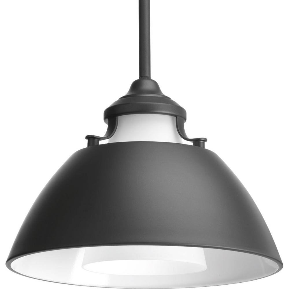 Graphite and White Glass Mini Pendant Light
