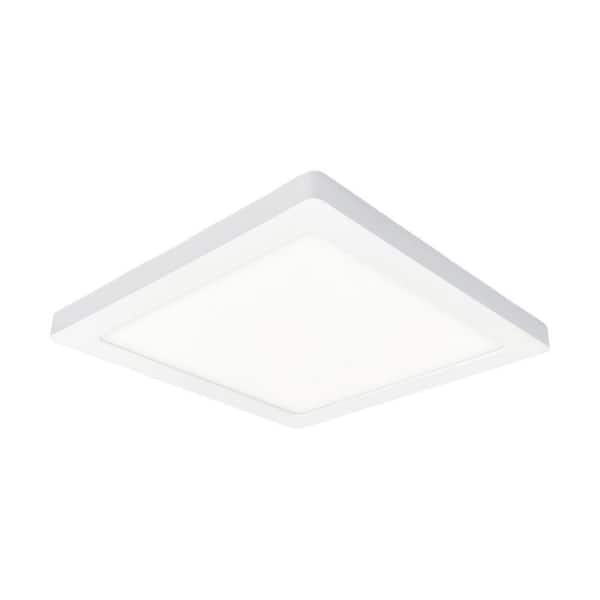 9 in. Square Modern Ultra-Slim Matte White Integrated LED Flush Mount Light 3 CCT Color Changing