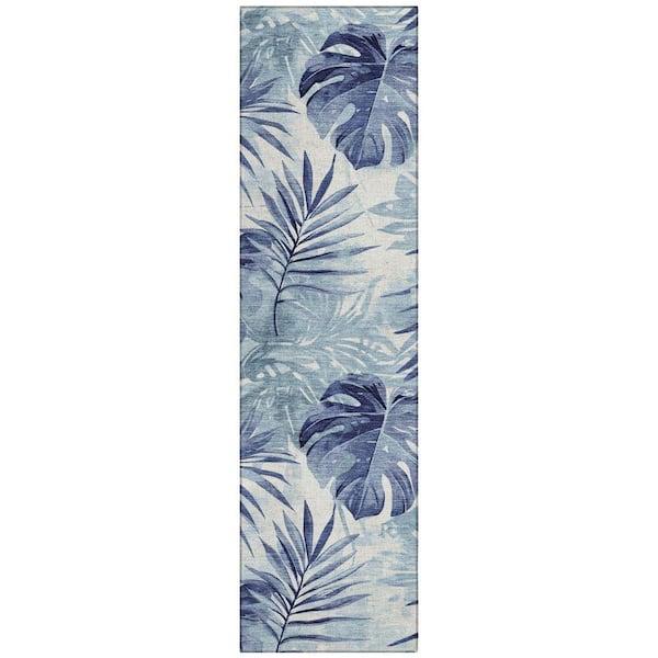 Chantille Machine Washable Indoor/Outdoor Abstract ACN1886 Blue 2 ft. 3 in. x 7 ft. 6 in. Runner Rug