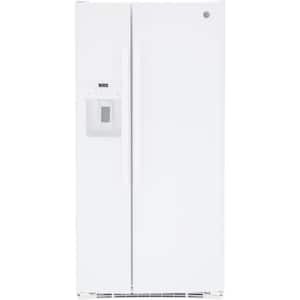 23.0 cu. ft. Side by Side Refrigerator in White, Standard Depth