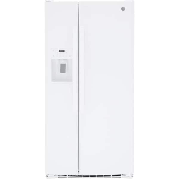GE 23.0 cu. ft. Side by Side Refrigerator in White, Standard Depth, ENERGY STAR