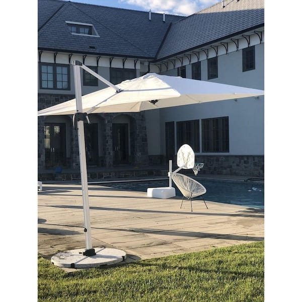 bally 10 ft. cantilever hanging patio umbrella Feet Offset with Base Umbrella with Tilt-Gray Use solution 10ft Cantilever Patio Umbrella Review