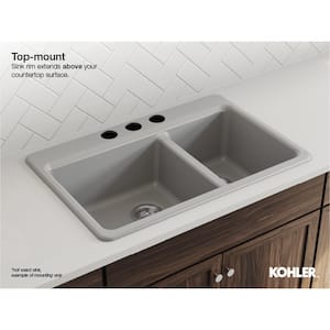 Mayfield Drop-In Cast-Iron 25 in. 1-Hole Single Bowl Kitchen Sink in Biscuit