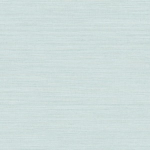 Faux Horizontal Grasscloth Seaglass Removable Peel and Stick Vinyl Wallpaper, 28 sq. ft.