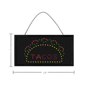 19 in. x 10 in. LED Rectangular Taco Sign with 2 Display Modes (2-Pack)