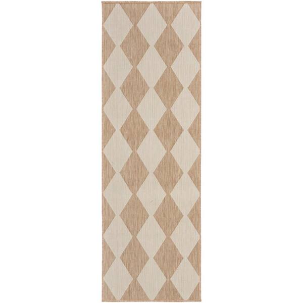 Positano Jute 2 ft. x 10 ft. Diamond Contemporary Runner Area Rug