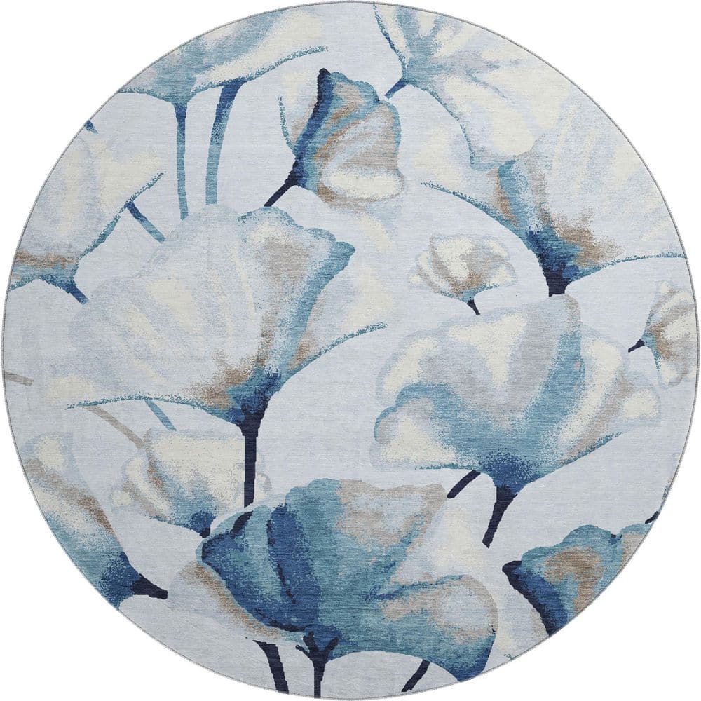 Mayfield Premium Machine Washable Abstract AMF2405 Sky 8 ft. x 8 ft. Round Rug price history on PriceWatchPro