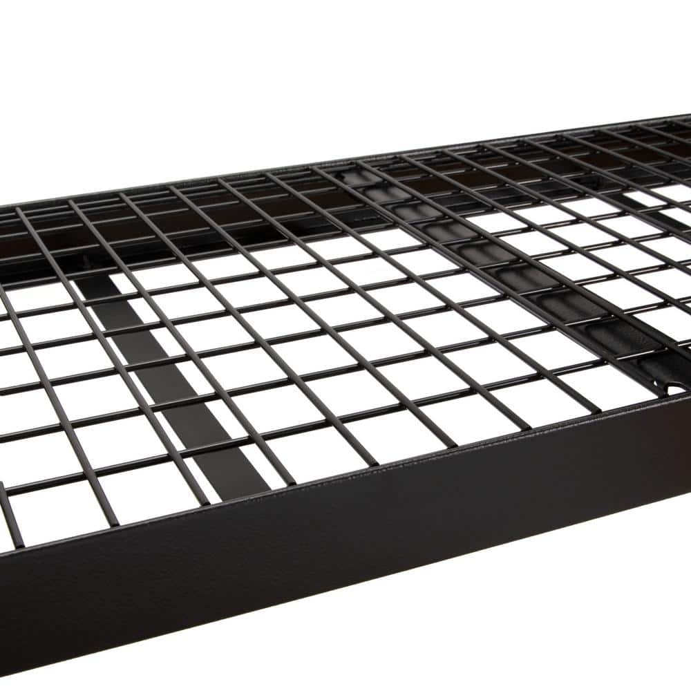 Black 4-Foot 3-Shelf Industrial Steel Wire Storage Rack