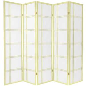 6 ft. Ivory Double Cross 5-Panel Room Divider
