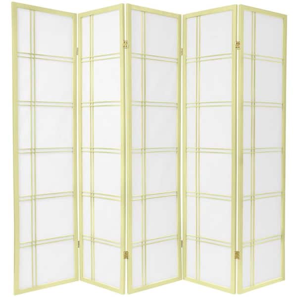 6 ft. Ivory Double Cross 5-Panel Room Divider