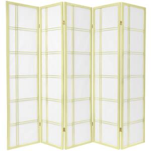 6 ft. Ivory Double Cross 5-Panel Room Divider