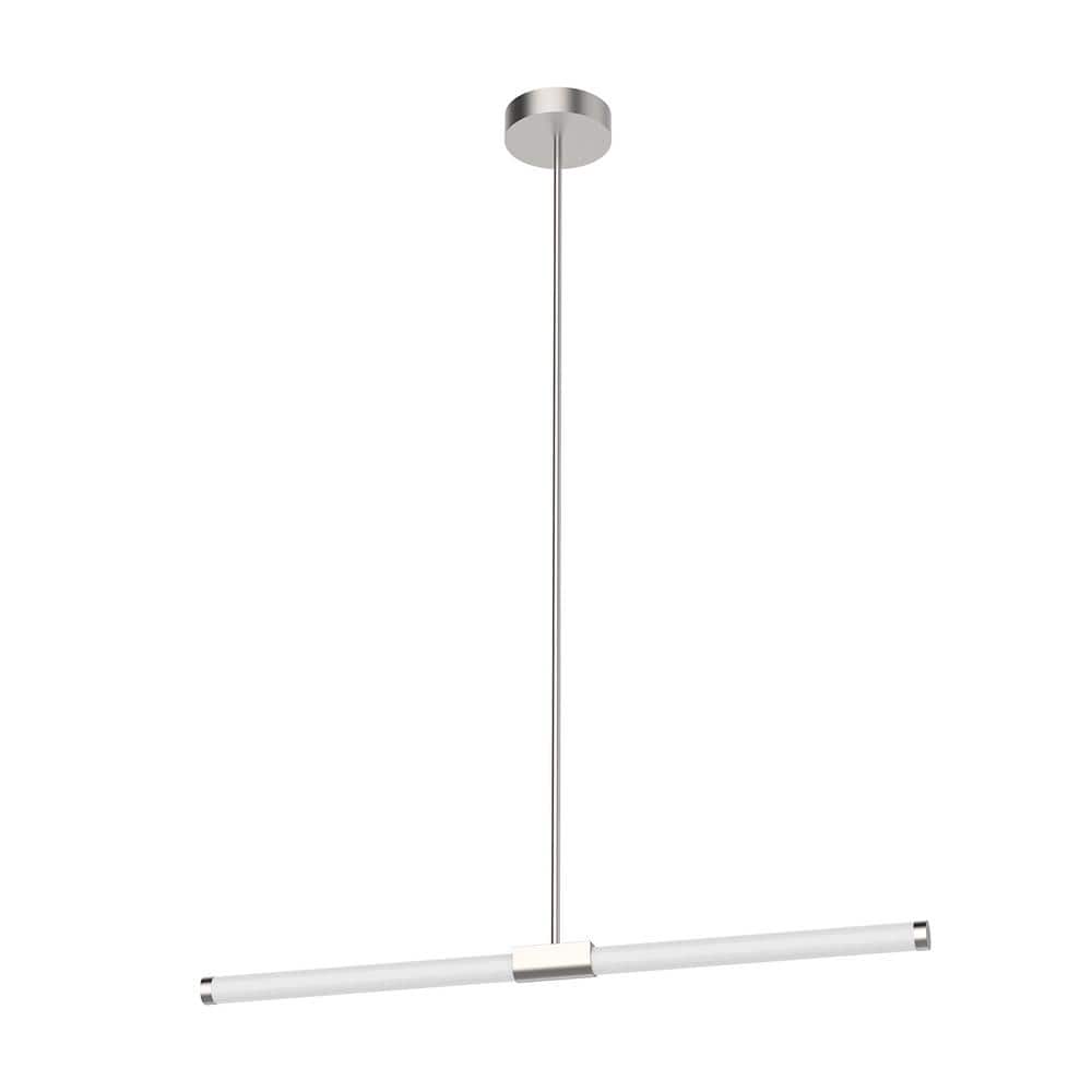 Akari Minimalist Brushed Nickel LED Island Pendant