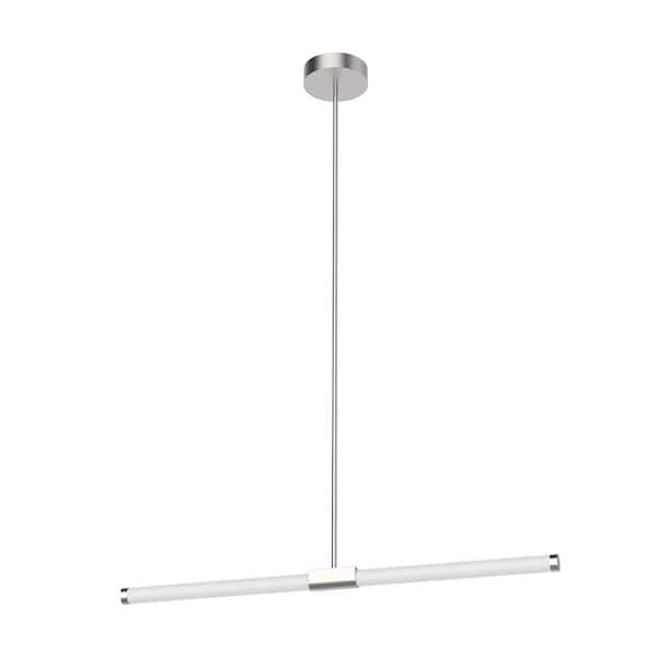 Akari 37 in. 1 Light 25-Watt Brushed Nickel Integrated LED Pendant Light