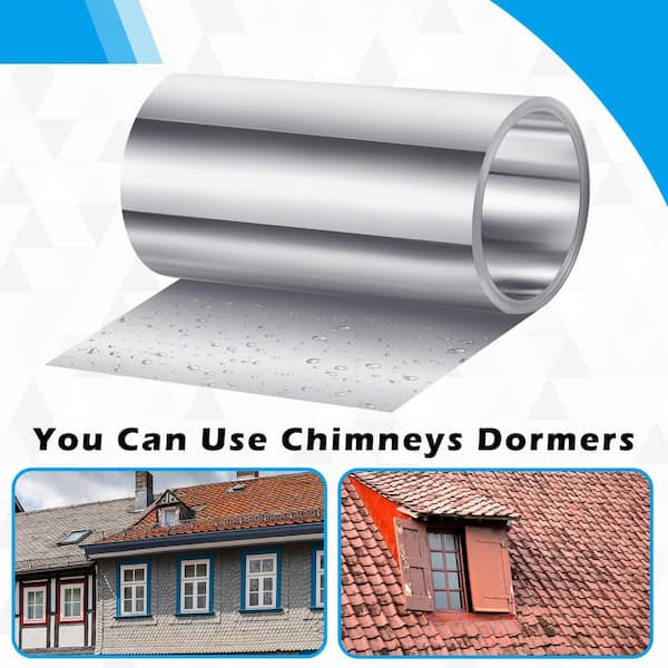 Aluminum Flashing Roll – 120” X 10” X 0.008” (0.2mm), 1060 Alloy, Flexible & Corrosion-Resistant Metal Sheet For Roofs, Windows, DIY Sealing & Pest Deterrent