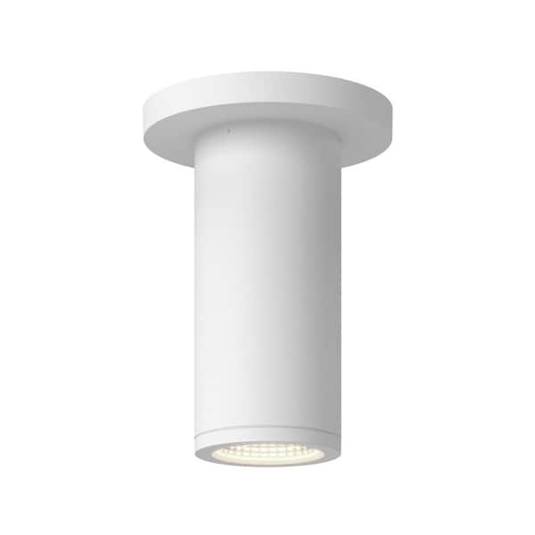 Nordic 6-in (2-in Dia. ) White LED Exterior Semi-Flush Mount