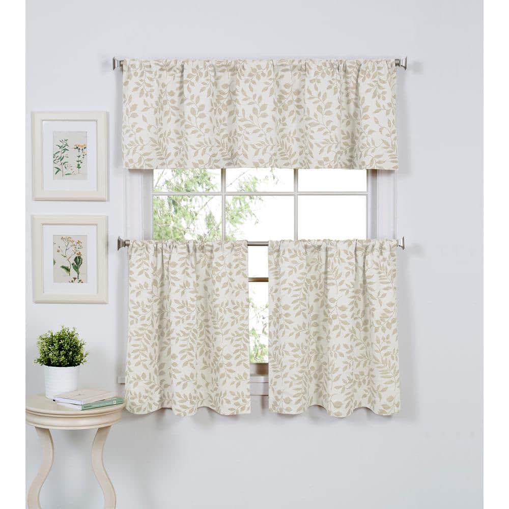 Serene Linen Beige Rod Pocket Window Tiers Set