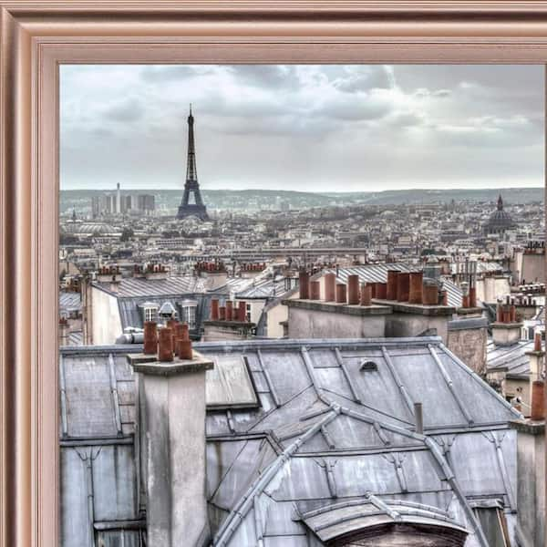 Large Framed Eiffel Tower Wall Art Paris Wall Decor Scenery Eiffel Tower Painting for Livingroom Bedroom Decoration Framed Painting Ready to Hang