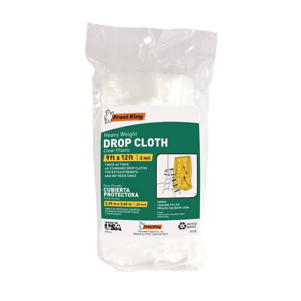 Frost King 9 ft. W x 12 ft. L Clear Roll Drop Cloth Plastic Sheeting