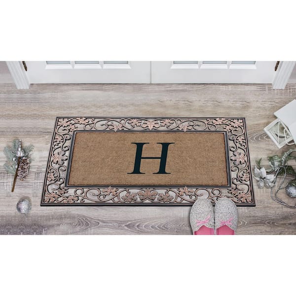 A1HC FIRST IMPRESSION Rectangle Doormat, Rubber and Coir, 30 x 48 Inch, Standard Double / Single Heavy Doormat, Personalized Large Size, Rubber  Backed