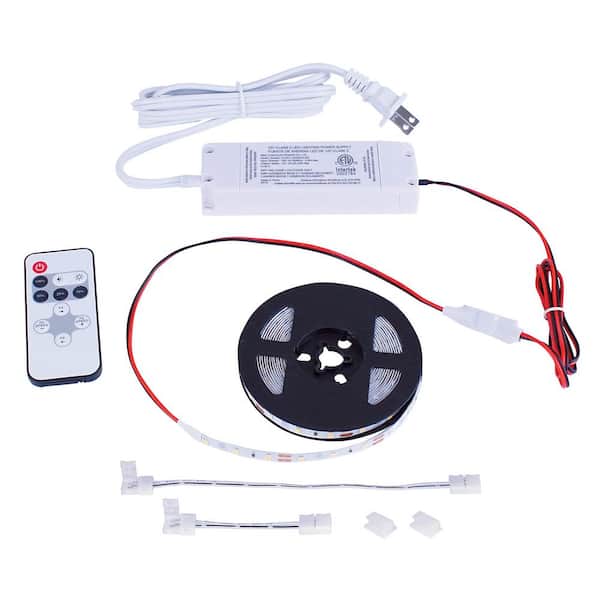 Commercial Electric 16 ft. White Indoor LED Tape Light w/remote (Plug-in or direct wire)