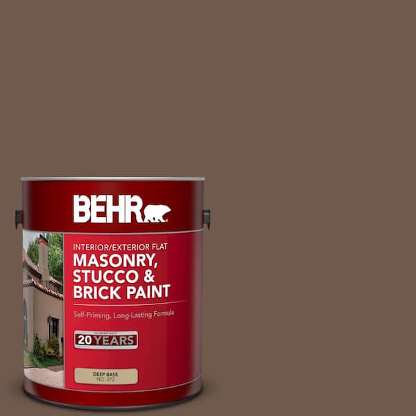 BEHR 1 gal. #PPF-52 Rich Brown Flat Interior/Exterior Masonry, Stucco and Brick Paint