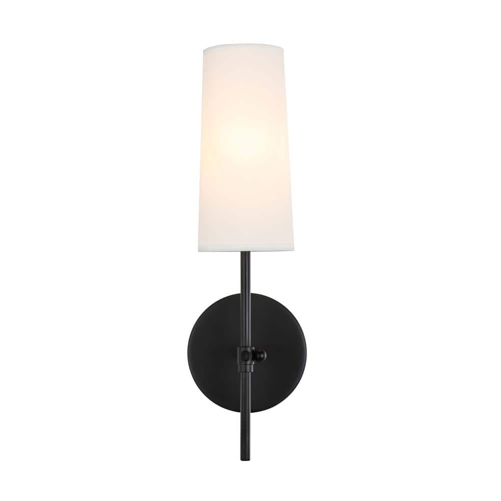 Timeless Home Mercy 4.75 in. W x 15.5 in. H 1-Light Black and White Shade W