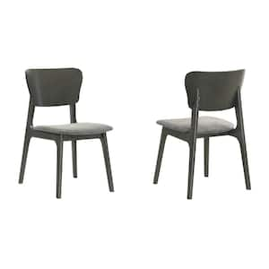 Gray Fabric Curved Legs Dining Chair (Set of 2)