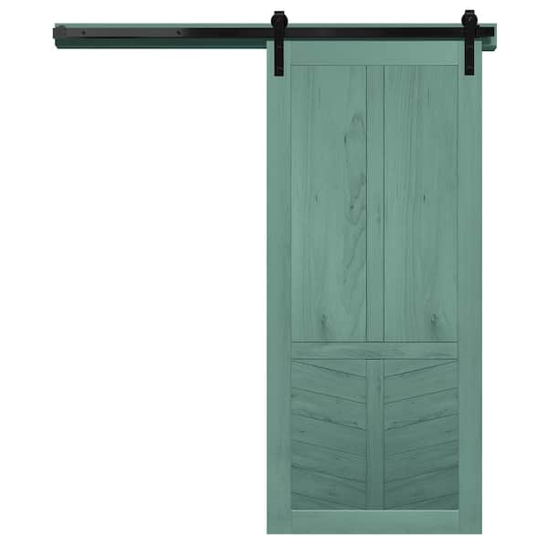 VeryCustom 42 in. x 84 in. The Robinhood Caribbean Wood Sliding Barn Door with Hardware Kit