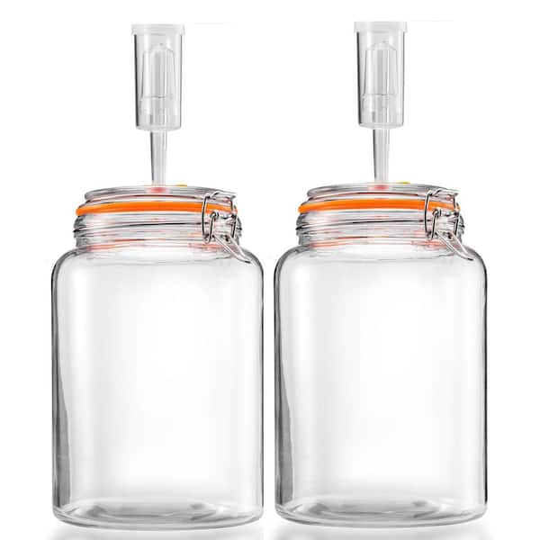 1 Gal. Fermentation Jars with Airlocks,, Fermenting Kit for Sauerkraut, Kimchi, Kombucha and Pickles (2-Pack)