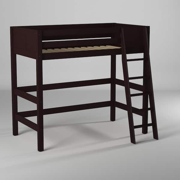 Cappuccino Twin Panel High Loft Bed