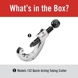 1/4 in. to 2-5/8 in. Model 152 Quick Acting Copper Pipe & Aluminum Tubing Cutter w/ Easy Change Wheel Pin + Spare Wheel