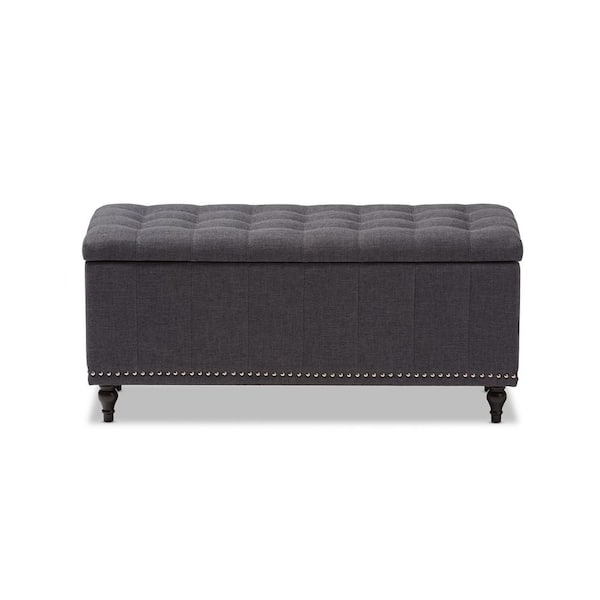 Baxton Studio Kaylee Dark Gray Bench