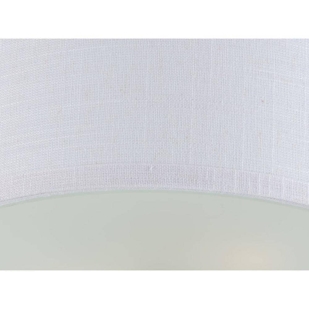 Satin Brass and White Drum Flush Mount Light