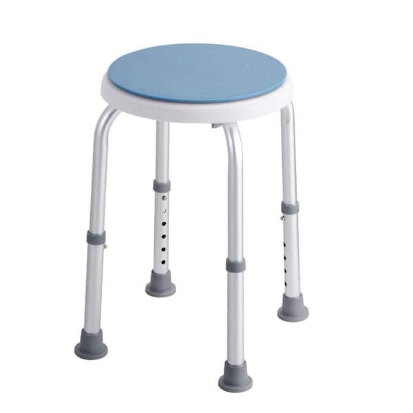 11.8 in.W Free-Standing 360° Rotatable Height Adjustable Walk In Shower Seat 300 lbs. in Blue