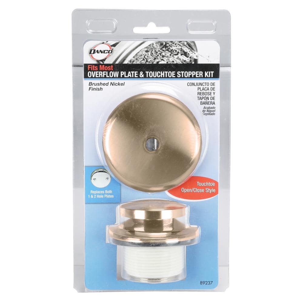 Brushed Nickel Round Tub/Shower Overflow Plate Kit