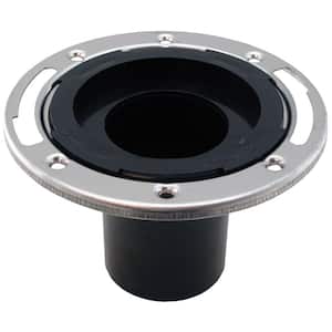 7 in. O.D. Plumbfit ABS Closet (Toilet) Flange w/Stainless Steel Ring & 4 in. Shank, Fits Inside 3 in. Sch. 40 DWV Pipe
