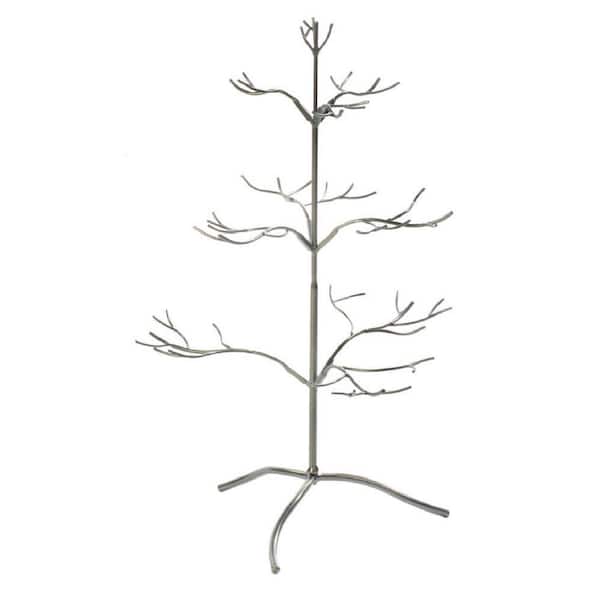 25 in. Silver Metal Ornament Tree with Hanging Branches