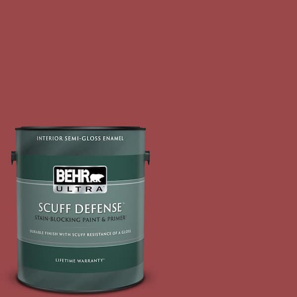 BEHR ULTRA 1 gal. #150D-7 Regal Red Extra Durable Semi-Gloss Enamel Interior Paint & Primer