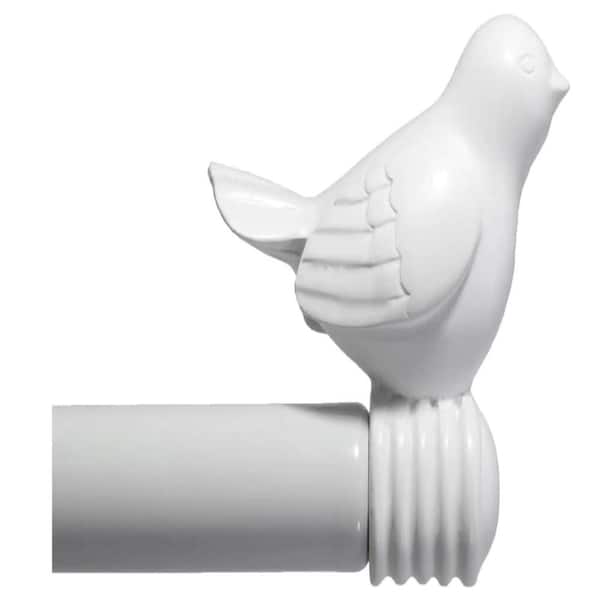 3/4-inch Cute Decorative Bird Adjustable Window Treatment Curtain Single Rod Set